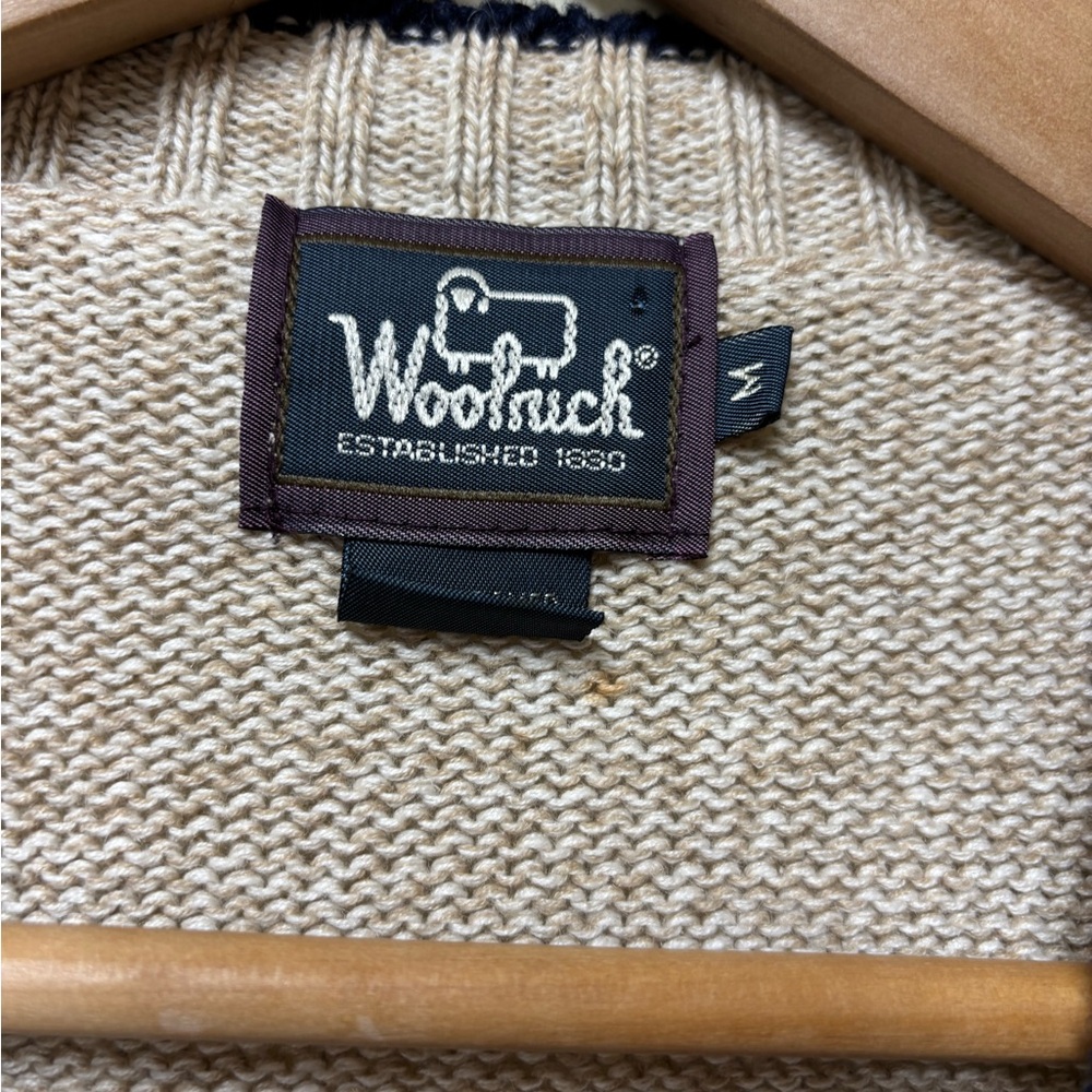 Vintage Woolrich Cottagecore Country Cabin Pinecone Cardigan Sweater Medium - Picture 8 of 10
